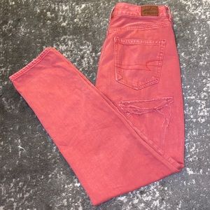 Red American Eagle Mom Jeans